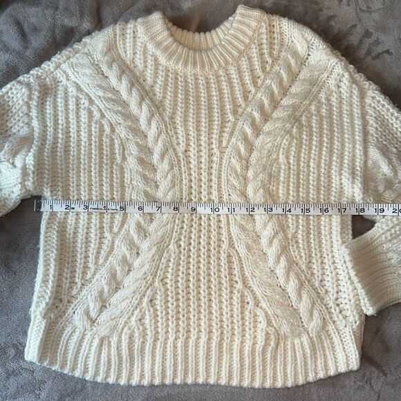 H&M Mock Neck Cream Knit Sweater Size X-Small - Picture 4 of 5